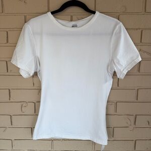 Spanx Sculpt T-Shirt Men's XL White Cotton Blend Short Sleeve Crewneck Slimming